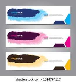 Vector abstract web banner design template. Collection of web banner template. Abstract geometric web design banner template isolated on grey background. Header - landing page Web Design Elements
