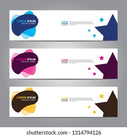 Vector abstract web banner design template. Collection of web banner template. Abstract geometric web design banner template isolated on grey background. Header - landing page Web Design Elements