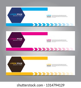 Vector abstract web banner design template. Collection of web banner template. Abstract geometric web design banner template isolated on grey background. Header - landing page Web Design Elements
