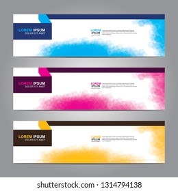 Vector abstract web banner design template. Collection of web banner template. Abstract geometric web design banner template isolated on grey background. Header - landing page Web Design Elements