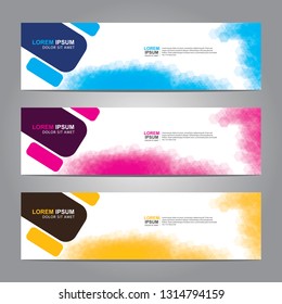 Vector abstract web banner design template. Collection of web banner template. Abstract geometric web design banner template isolated on grey background. Header - landing page Web Design Elements