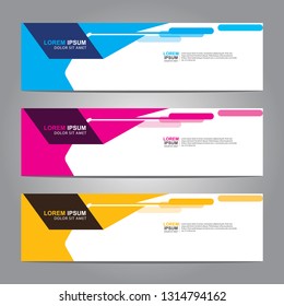 Vector abstract web banner design template. Collection of web banner template. Abstract geometric web design banner template isolated on grey background. Header - landing page Web Design Elements