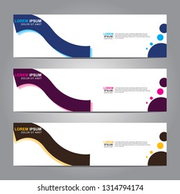 Vector abstract web banner design template. Collection of web banner template. Abstract geometric web design banner template isolated on grey background. Header - landing page Web Design Elements