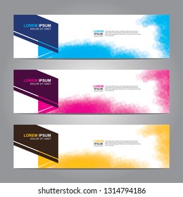 Vector abstract web banner design template. Collection of web banner template. Abstract geometric web design banner template isolated on grey background. Header - landing page Web Design Elements