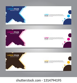 Vector abstract web banner design template. Collection of web banner template. Abstract geometric web design banner template isolated on grey background. Header - landing page Web Design Elements