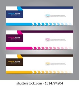 Vector abstract web banner design template. Collection of web banner template. Abstract geometric web design banner template isolated on grey background. Header - landing page Web Design Elements