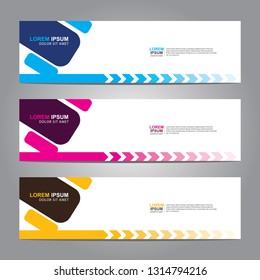 Vector abstract web banner design template. Collection of web banner template. Abstract geometric web design banner template isolated on grey background. Header - landing page Web Design Elements