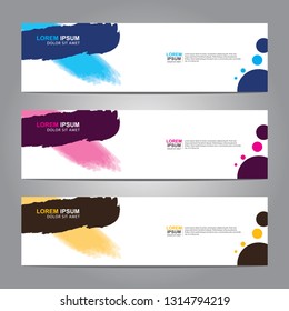 Vector abstract web banner design template. Collection of web banner template. Abstract geometric web design banner template isolated on grey background. Header - landing page Web Design Elements