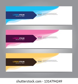 Vector abstract web banner design template. Collection of web banner template. Abstract geometric web design banner template isolated on grey background. Header - landing page Web Design Elements