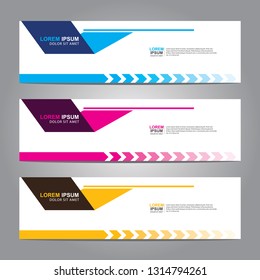 Vector abstract web banner design template. Collection of web banner template. Abstract geometric web design banner template isolated on grey background. Header - landing page Web Design Elements