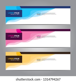 Vector abstract web banner design template. Collection of web banner template. Abstract geometric web design banner template isolated on grey background. Header - landing page Web Design Elements