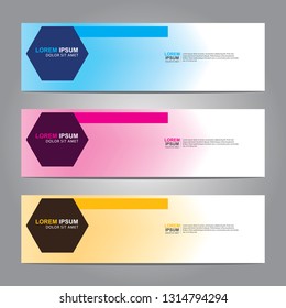 Vector abstract web banner design template. Collection of web banner template. Abstract geometric web design banner template isolated on grey background. Header - landing page Web Design Elements