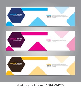 Vector abstract web banner design template. Collection of web banner template. Abstract geometric web design banner template isolated on grey background. Header - landing page Web Design Elements