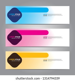 Vector abstract web banner design template. Collection of web banner template. Abstract geometric web design banner template isolated on grey background. Header - landing page Web Design Elements