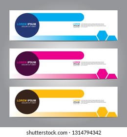 Vector abstract web banner design template. Collection of web banner template. Abstract geometric web design banner template isolated on grey background. Header - landing page Web Design Elements