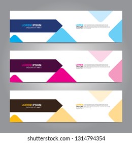 Vector abstract web banner design template. Collection of web banner template. Abstract geometric web design banner template isolated on grey background. Header - landing page Web Design Elements