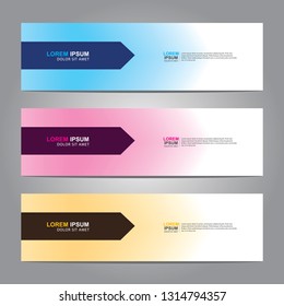 Vector abstract web banner design template. Collection of web banner template. Abstract geometric web design banner template isolated on grey background. Header - landing page Web Design Elements