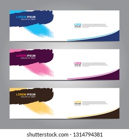 Vector abstract web banner design template. Collection of web banner template. Abstract geometric web design banner template isolated on grey background. Header - landing page Web Design Elements