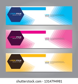 Vector abstract web banner design template. Collection of web banner template. Abstract geometric web design banner template isolated on grey background. Header - landing page Web Design Elements