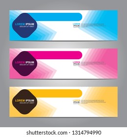 Vector abstract web banner design template. Collection of web banner template. Abstract geometric web design banner template isolated on grey background. Header - landing page Web Design Elements
