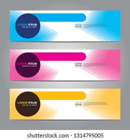 Vector abstract web banner design template. Collection of web banner template. Abstract geometric web design banner template isolated on grey background. Header - landing page Web Design Elements