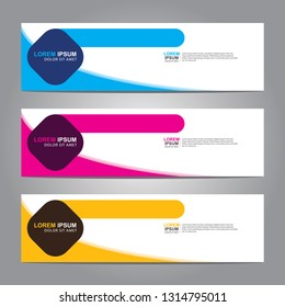 Vector abstract web banner design template. Collection of web banner template. Abstract geometric web design banner template isolated on grey background. Header - landing page Web Design Elements