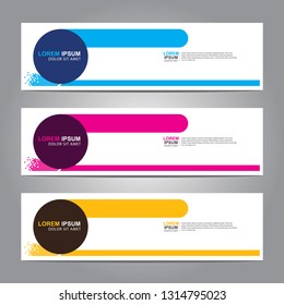 Vector abstract web banner design template. Collection of web banner template. Abstract geometric web design banner template isolated on grey background. Header - landing page Web Design Elements