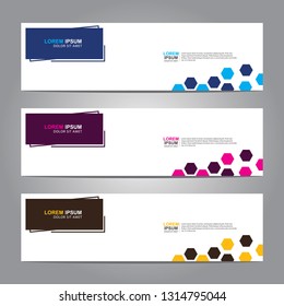 Vector abstract web banner design template. Collection of web banner template. Abstract geometric web design banner template isolated on grey background. Header - landing page Web Design Elements