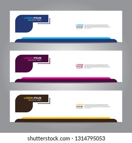 Vector abstract web banner design template. Collection of web banner template. Abstract geometric web design banner template isolated on grey background. Header - landing page Web Design Elements