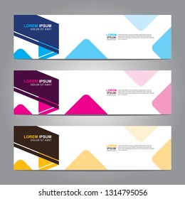 Vector abstract web banner design template. Collection of web banner template. Abstract geometric web design banner template isolated on grey background. Header - landing page Web Design Elements