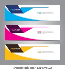 Vector abstract web banner design template. Collection of web banner template. Abstract geometric web design banner template isolated on grey background. Header - landing page Web Design Elements