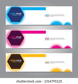 Vector abstract web banner design template. Collection of web banner template. Abstract geometric web design banner template isolated on grey background. Header - landing page Web Design Elements