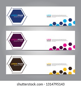 Vector abstract web banner design template. Collection of web banner template. Abstract geometric web design banner template isolated on grey background. Header - landing page Web Design Elements