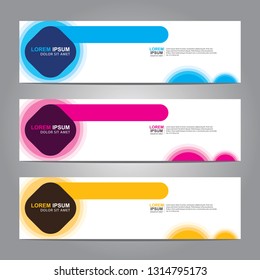 Vector abstract web banner design template. Collection of web banner template. Abstract geometric web design banner template isolated on grey background. Header - landing page Web Design Elements