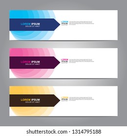 Vector abstract web banner design template. Collection of web banner template. Abstract geometric web design banner template isolated on grey background. Header - landing page Web Design Elements