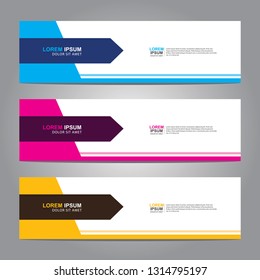 Vector abstract web banner design template. Collection of web banner template. Abstract geometric web design banner template isolated on grey background. Header - landing page Web Design Elements