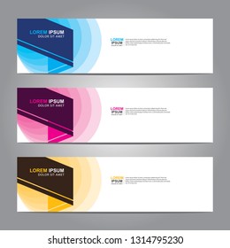 Vector abstract web banner design template. Collection of web banner template. Abstract geometric web design banner template isolated on grey background. Header - landing page Web Design Elements