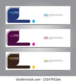 Plantilla de diseño de banner web abstracto vectorial. Colección de plantillas de banner web. Plantilla de banner de diseño web geométrico abstracto aislada en fondo gris. Encabezado - página de inicio Elementos de diseño web