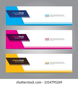 Vector abstract web banner design template. Collection of web banner template. Abstract geometric web design banner template isolated on grey background. Header - landing page Web Design Elements
