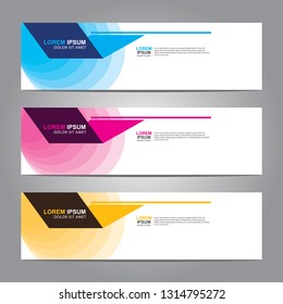 Vector abstract web banner design template. Collection of web banner template. Abstract geometric web design banner template isolated on grey background. Header - landing page Web Design Elements