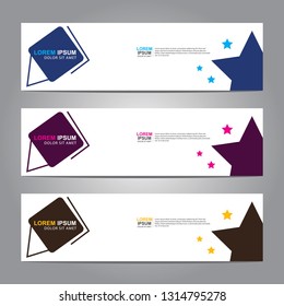 Vector abstract web banner design template. Collection of web banner template. Abstract geometric web design banner template isolated on grey background. Header - landing page Web Design Elements