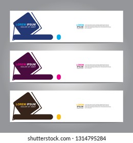 Vector abstract web banner design template. Collection of web banner template. Abstract geometric web design banner template isolated on grey background. Header - landing page Web Design Elements