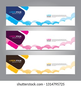 Vector abstract web banner design template. Collection of web banner template. Abstract geometric web design banner template isolated on grey background. Header - landing page Web Design Elements