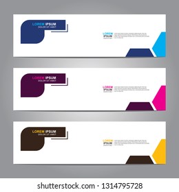 Vector abstract web banner design template. Collection of web banner template. Abstract geometric web design banner template isolated on grey background. Header - landing page Web Design Elements