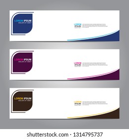 Vector abstract web banner design template. Collection of web banner template. Abstract geometric web design banner template isolated on grey background. Header - landing page Web Design Elements