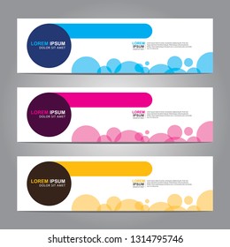 Vector abstract web banner design template. Collection of web banner template. Abstract geometric web design banner template isolated on grey background. Header - landing page Web Design Elements