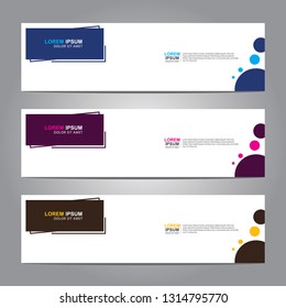 Vector abstract web banner design template. Collection of web banner template. Abstract geometric web design banner template isolated on grey background. Header - landing page Web Design Elements