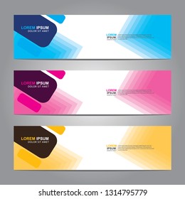 Vector abstract web banner design template. Collection of web banner template. Abstract geometric web design banner template isolated on grey background. Header - landing page Web Design Elements