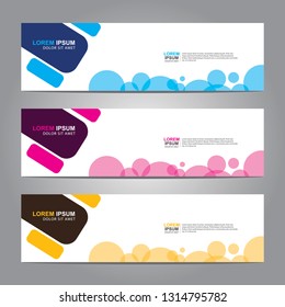 Vector abstract web banner design template. Collection of web banner template. Abstract geometric web design banner template isolated on grey background. Header - landing page Web Design Elements