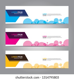 Vector abstract web banner design template. Collection of web banner template. Abstract geometric web design banner template isolated on grey background. Header - landing page Web Design Elements